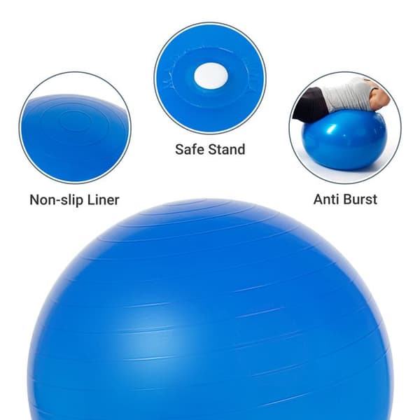 Ergonomisk bollstol - LEOGREEN - 65 cm - Antiplatt PVC - Linneöverdrag - Stöder 150 kg