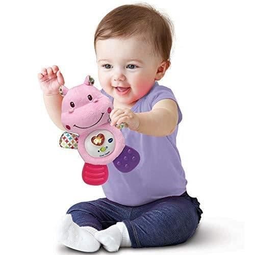 VTECH BABY - Croc'Hippo Rattle - Rosa texturerad mjukleksak