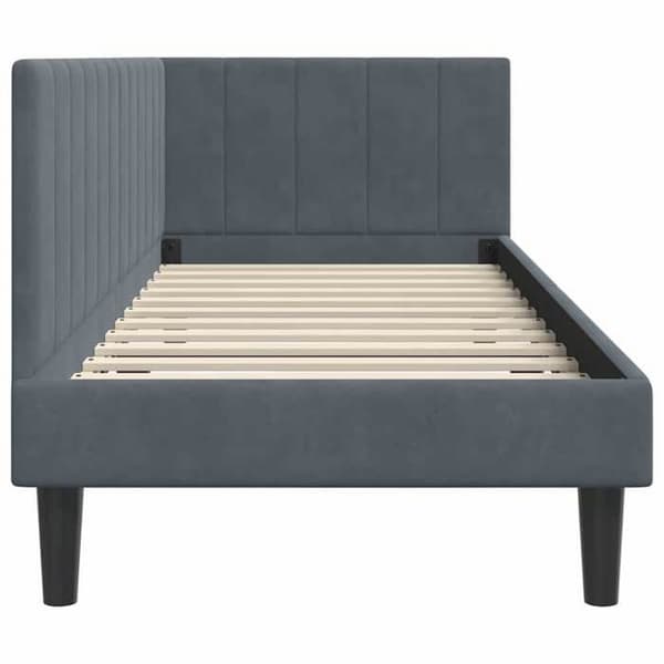 vidaXL Hörnsängram Mörkgrå 80 cm x 200 cm Sammet 42016329