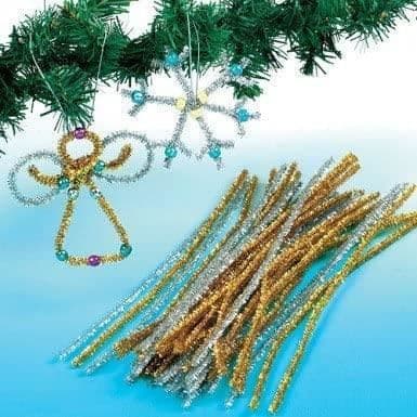 Fils Chenille - Baker Ross - EX9231 - Lot de 72 - Guld och Silver - 30 cm
