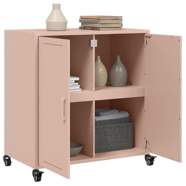 vidaXL Buffé rosa 68x39x72 cm stål 846657