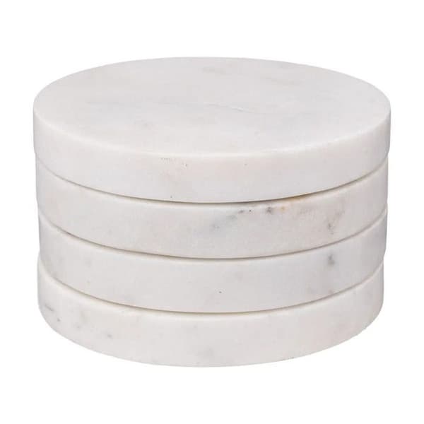 Set om 4 coasters "Sublima" 10cm Vit