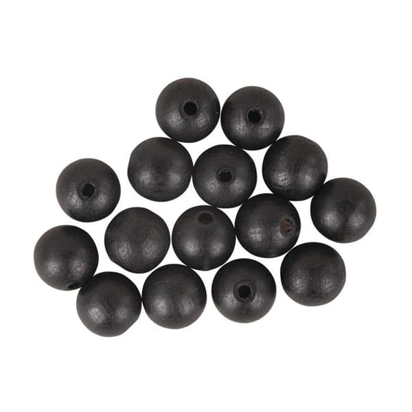 Bollträ med hål mat ø15mm - svart