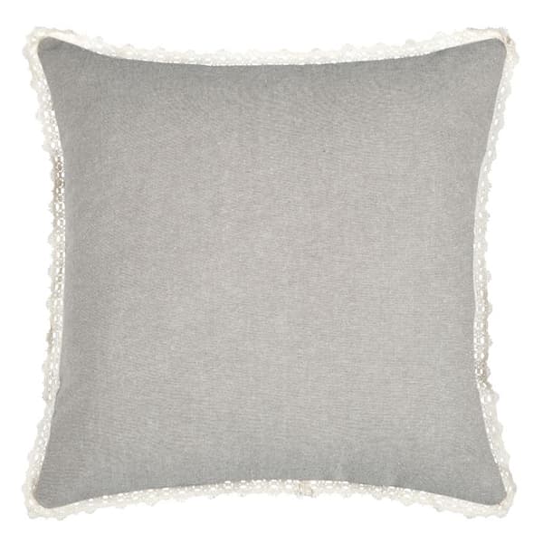 Dekorativ kudde 100% bomull spetsfinish Snöre 40x40 cm