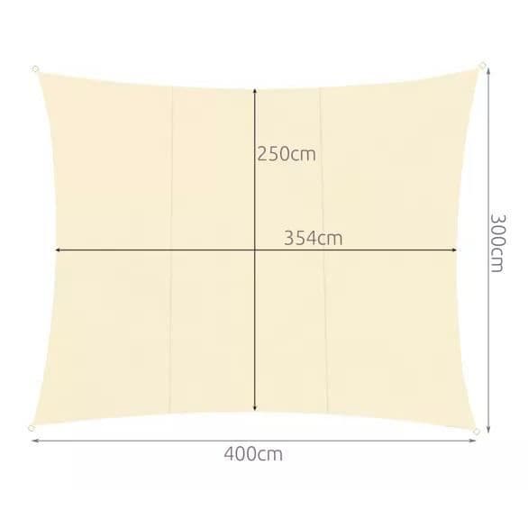 Skuggtak - Beige - 3x4m - Vattentät - UV-skydd - Polyester