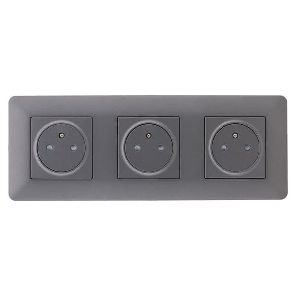 Triple pris affleurande Artezo 2P+T + låda - titan - Zenitech