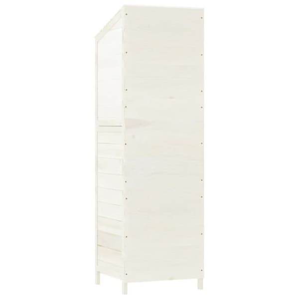 vidaXL Trädgårdsbod Vit 55x52x174,5 cm Solid granträ 152187