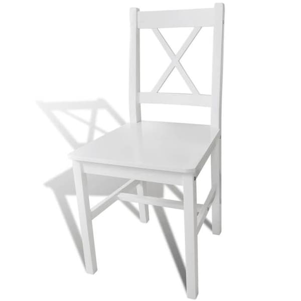 vidaXL Matstolar set om 2 vit furu 241510