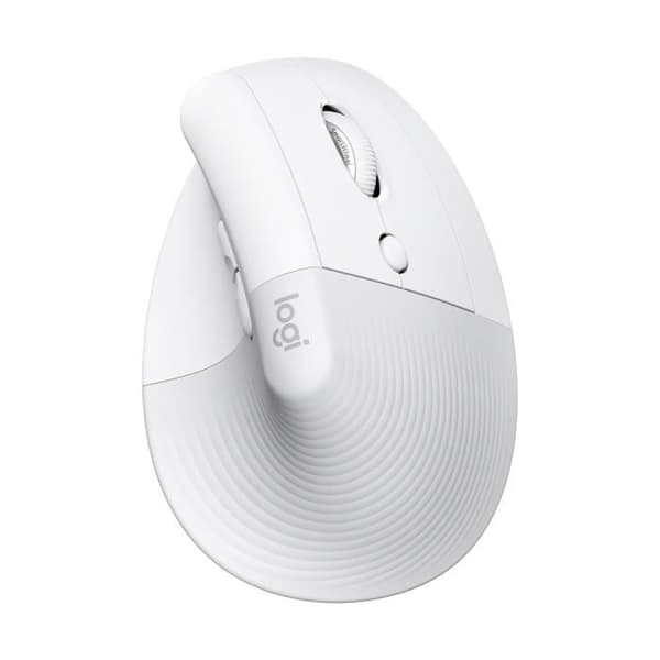 Mus - Trådlös - Logitech - Lyft Ergonomisk Vertikal - Vit - Högerhänt