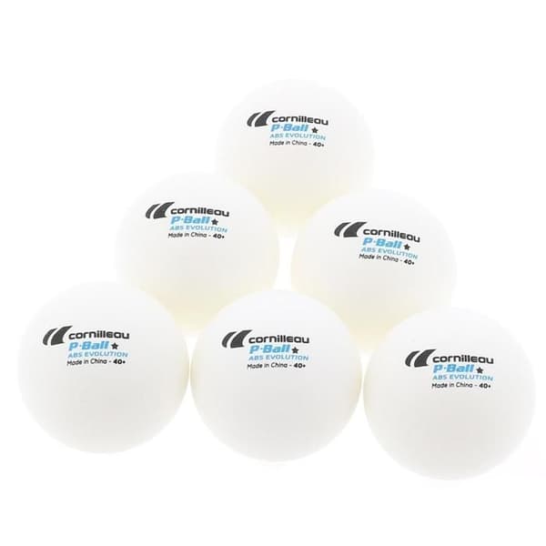 Bordtennisbollar - CORNILLEAU - P-ball abs evolution 1 - 6-pack - Vit - Standard