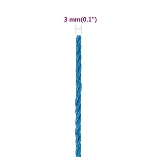 152957 vidaXL Arbetsrep Blå 3 mm 25 m Polypropen