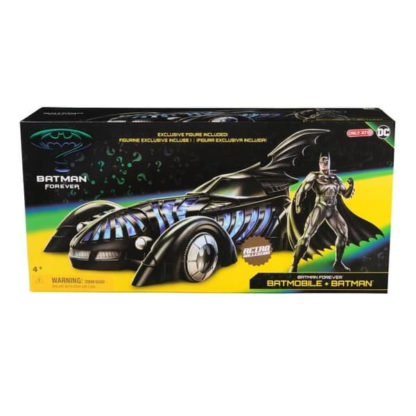 SPIN MASTER PACK BATMOBILE + FIGUR FIGURIN BATMAN FOREVER DC Retro Collection