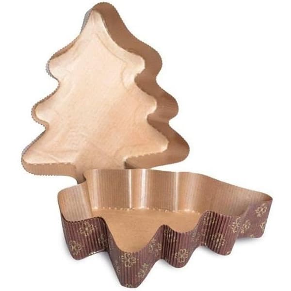 GUARDINI Set med 2 Easy Bake bakpapper trädformade formar 25x32x6 cm röd och guld