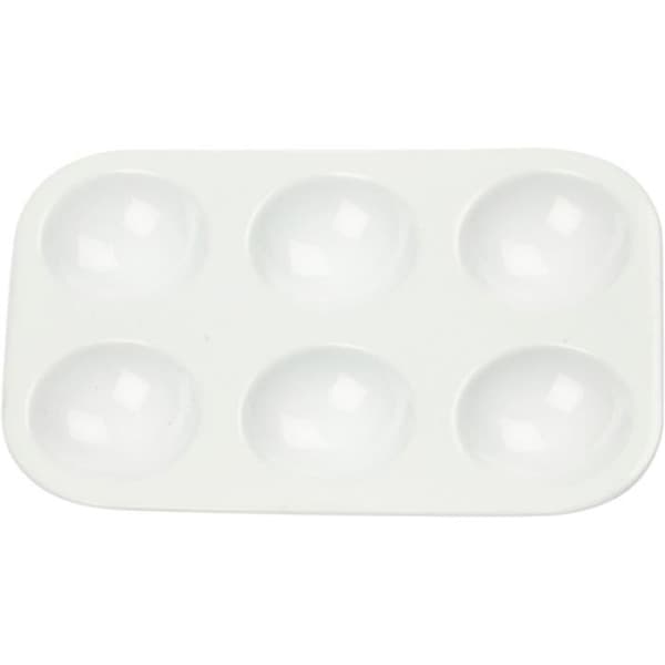 Rektangulär plastpalett - 8 x 12 cm - 6 fack