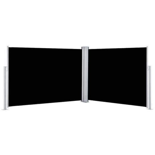 vidaXL Infällbar sidomarkis Svart 120 x 1000 cm