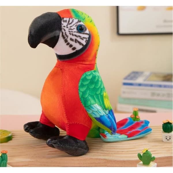 Röd Papegoja Plushmaskot 20 cm