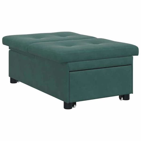 Mörkgrön bäddsoffa 67 x 194 x 38 cm Sammet