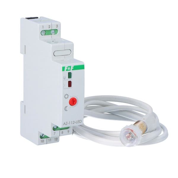 Skymningsbrytare AZ-112-LED med extern sensor, InRush-relä 16 A (160 A/20 ms)
