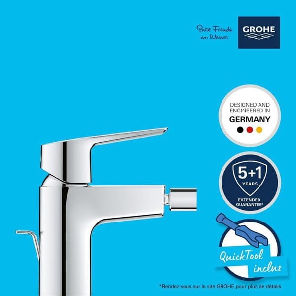 Engrepps Bidéblandare - GROHE - Storlek S - Metall - Rak - Grå