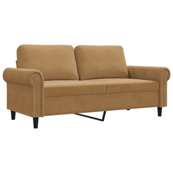 vidaXL Soffa 2-sits Brun 140 cm Sammet 359536