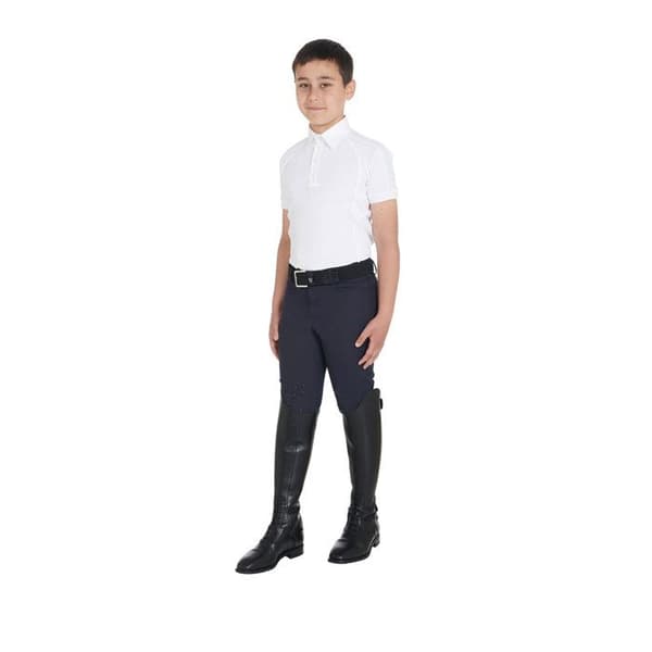 Slim fit tävlingspolo med 4 knappar barn Equestro