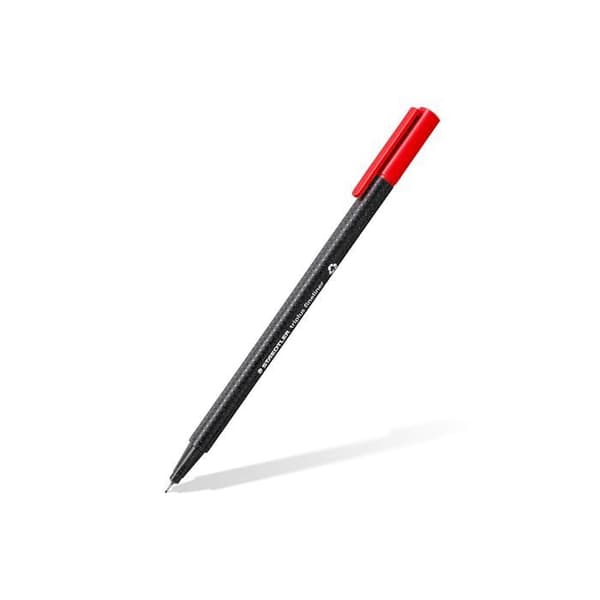 Fineliner triplus - Staedtler - Set om 6 - Blandade färger - Superfin spets - Triangulär form - DRY SAFE