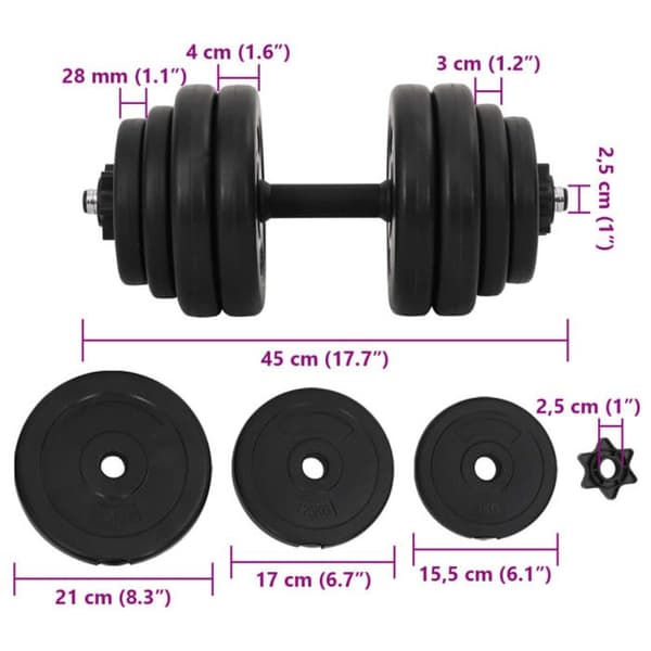 Hantelsats 30 kg (set med 2)
