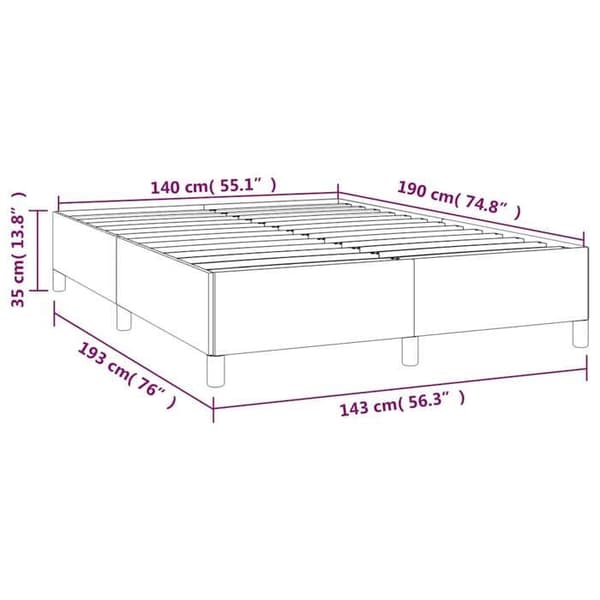 vidaXL Sängram utan madrass mörkgrön 140x190 cm sammet 347321