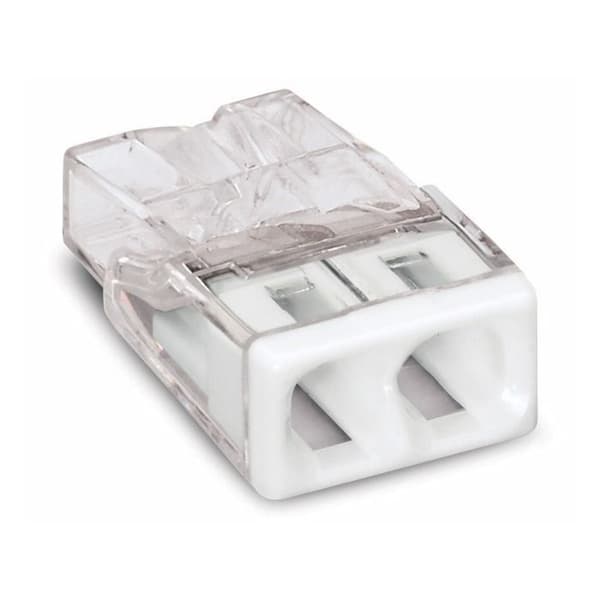 Borne för kopplingsdosor - WAGO - 2273-202 - 2 ledare - Pack med 100 - Vit