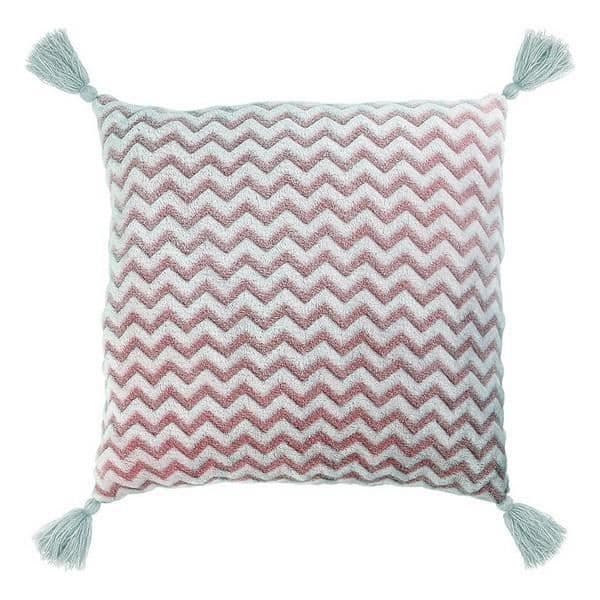 Kudde - Zigzag - 40 x 40 cm - Rosa - 100% Polyester - Mjuk