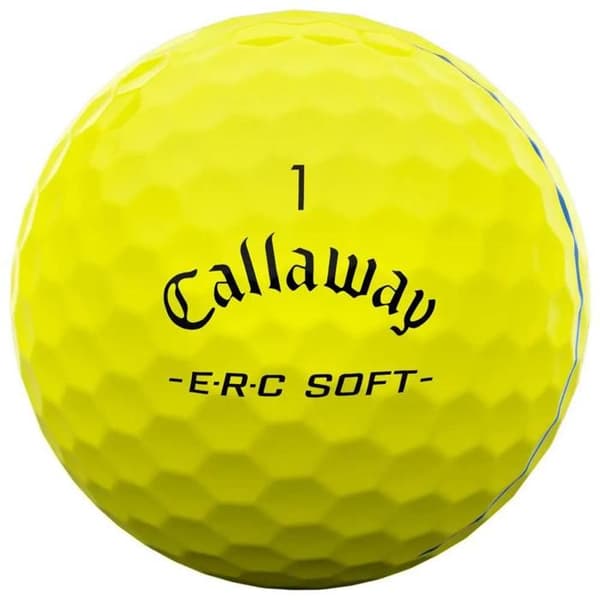 Förpackning med 12 Callaway ERC Soft Triple Track Golfbollar i Gult