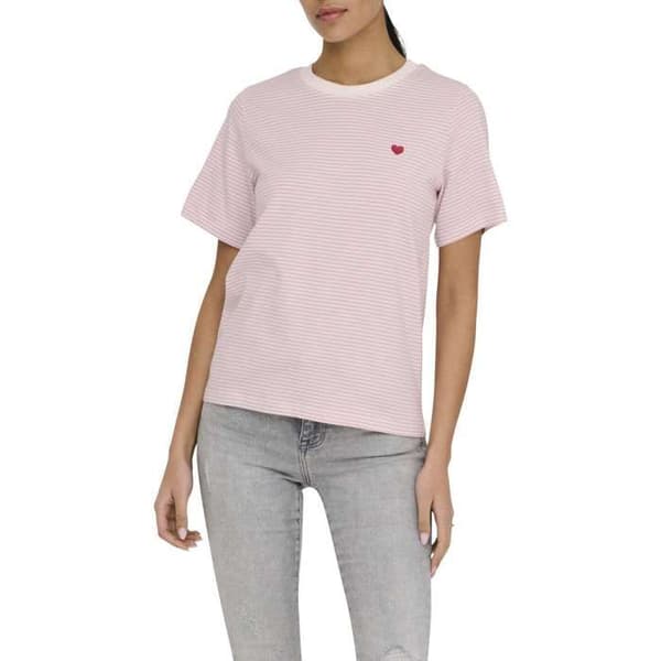 Randig bomull T-shirt
