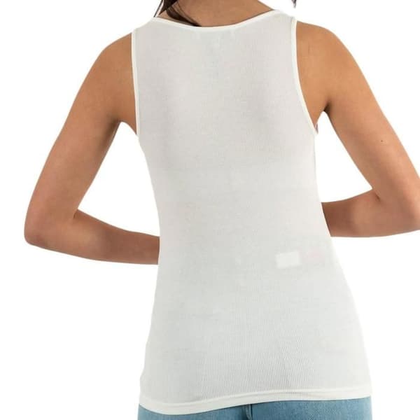 Tight tanktop - MORGAN - 231-DUA - Vit - Klassisk krage - 50% modal/50% bomull