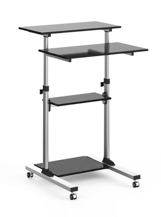 Datamöbel - Techly 102833 - Ergonomisk - Höjdjusterbar - Svart, Silver