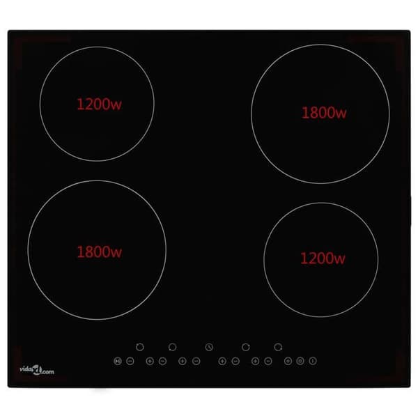 vidaXL Ceramic Hob 4 Burners Touch Control 6000 W 50784