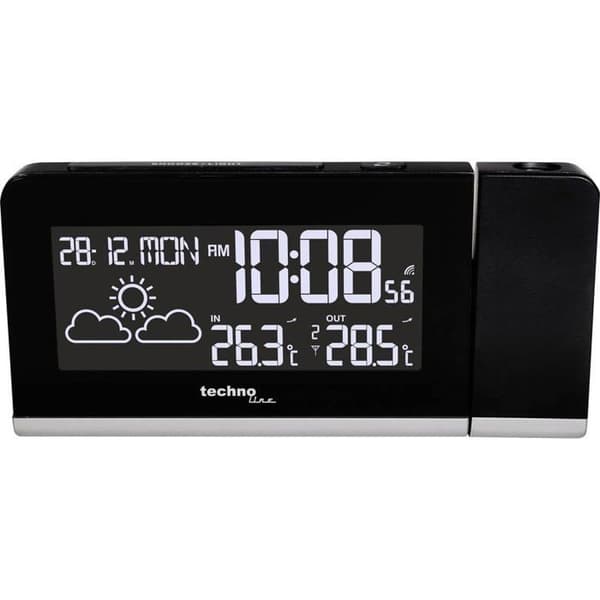 Radiokontrollerad digital väckarklocka Techno Line WT 539 svart