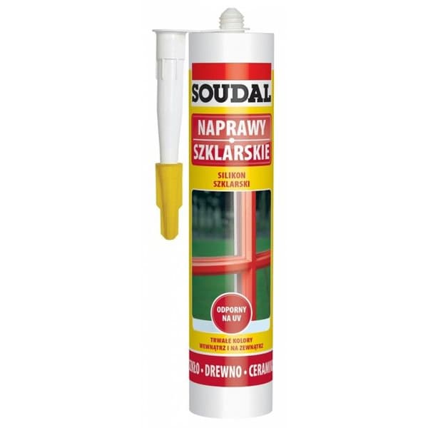Transparent silikonfönsterkitt - Soudal - 280 ml - Utmärkt vidhäftning - Hållbart elastisk