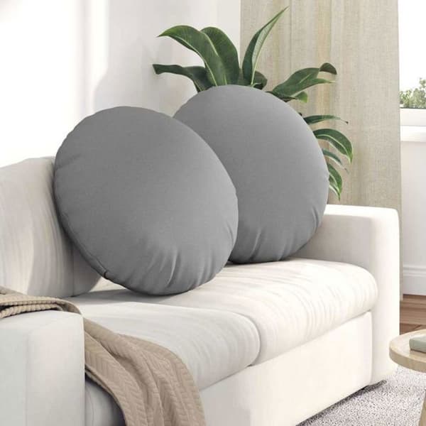 Coussin Vidaxl Sittkuddar 2 st Grå moln Ø60 x 21 cm tyg