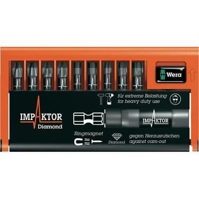 Set med bits - WERA - 8740/51/55/67-9/IMP DC - 5 bits - Magnetiskt system - Svart
