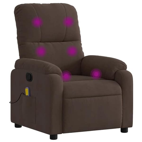 vidaXL Massagestol brun mikrofiber 373455