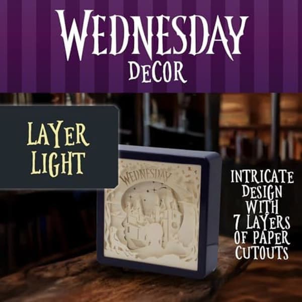 Lampe - BLUE SKY STUDIOS - Onsdag - 7 lager av papir - 2 lysmodi - Gothic dekorasjon