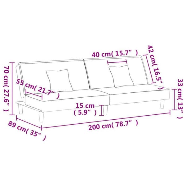 vidaXL Sängsoffa crème tyg 351903