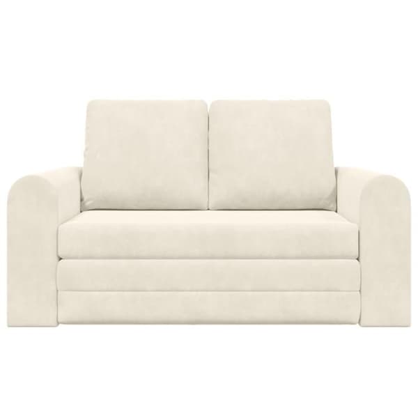 Sängsoffa på golvet 2 i 1 Kräm 148x71x83 cm Sammet