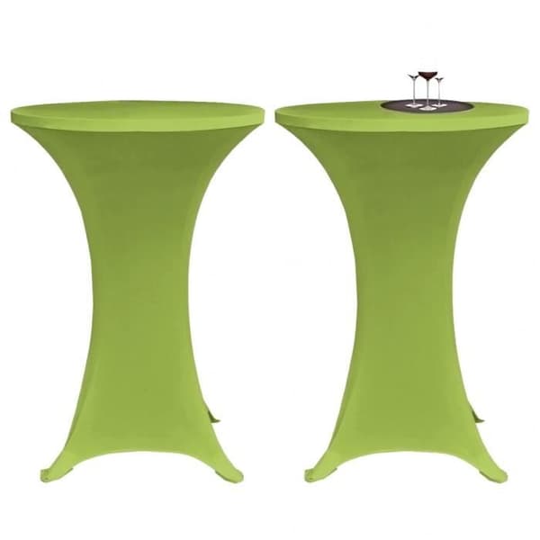 vidaXL Stretch Bordsöverdrag 2 st 60 cm Grön