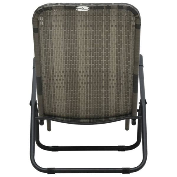 vidaXL Folding Lounge Chair Vävd Resin Grå