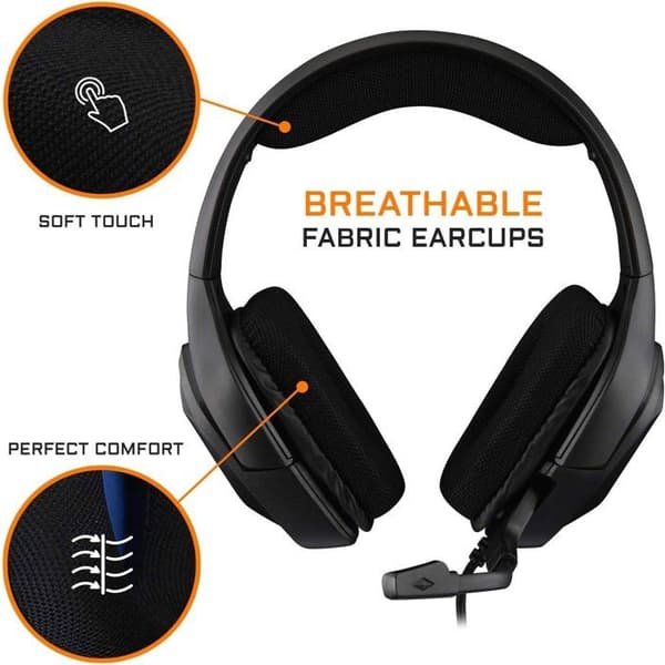 Spelheadset med kabel - The G-Lab - KORP COBALT - Mikrofon - PC/PS4/Xbox One - Svart