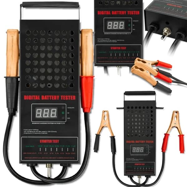 Digitalt batteritestare - FORCEKRAFT - 12V - Maximal kapacitet 200Ah - LED digital display