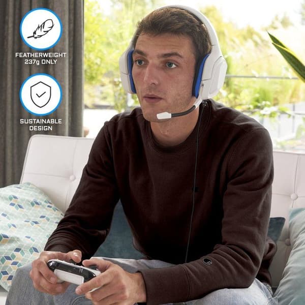 Spelheadset med kabel - The G-Lab - KORP COBALT - Mikrofon - PC/PS4/Xbox One - Vit