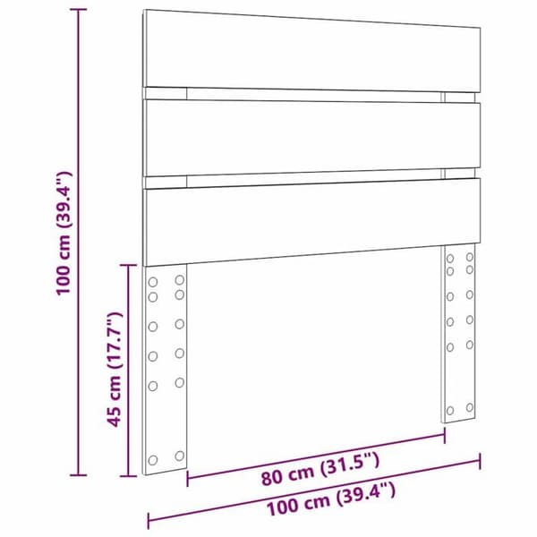 Sänggavel i ingenjörsträ - vidaXL - Rökek - 100 cm - Modern stil - Rektangulär design