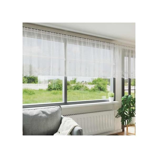 Spetsgardin - vidaXL - 80x600 cm - Vit - Polyester - Ljusfilterande - Integritetspaneler - Lätt